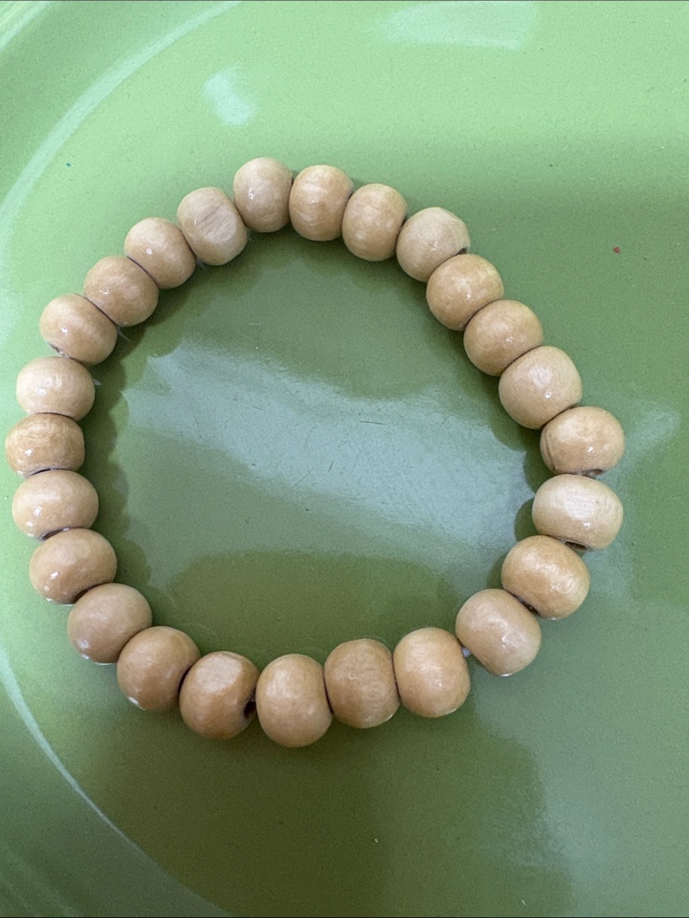 Natural Wood Bead Stretch Bracelet - Neutral
